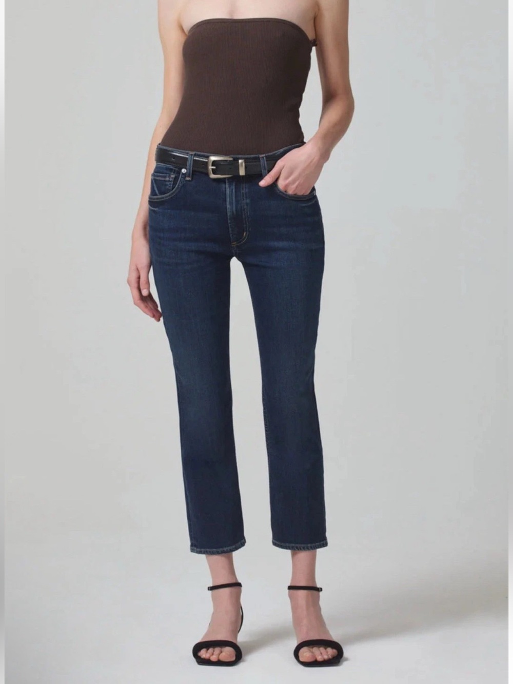 NWT Citizens Of Humanity 24 Isola Straight Crop Courtland Dark Wash Jeans Soft
